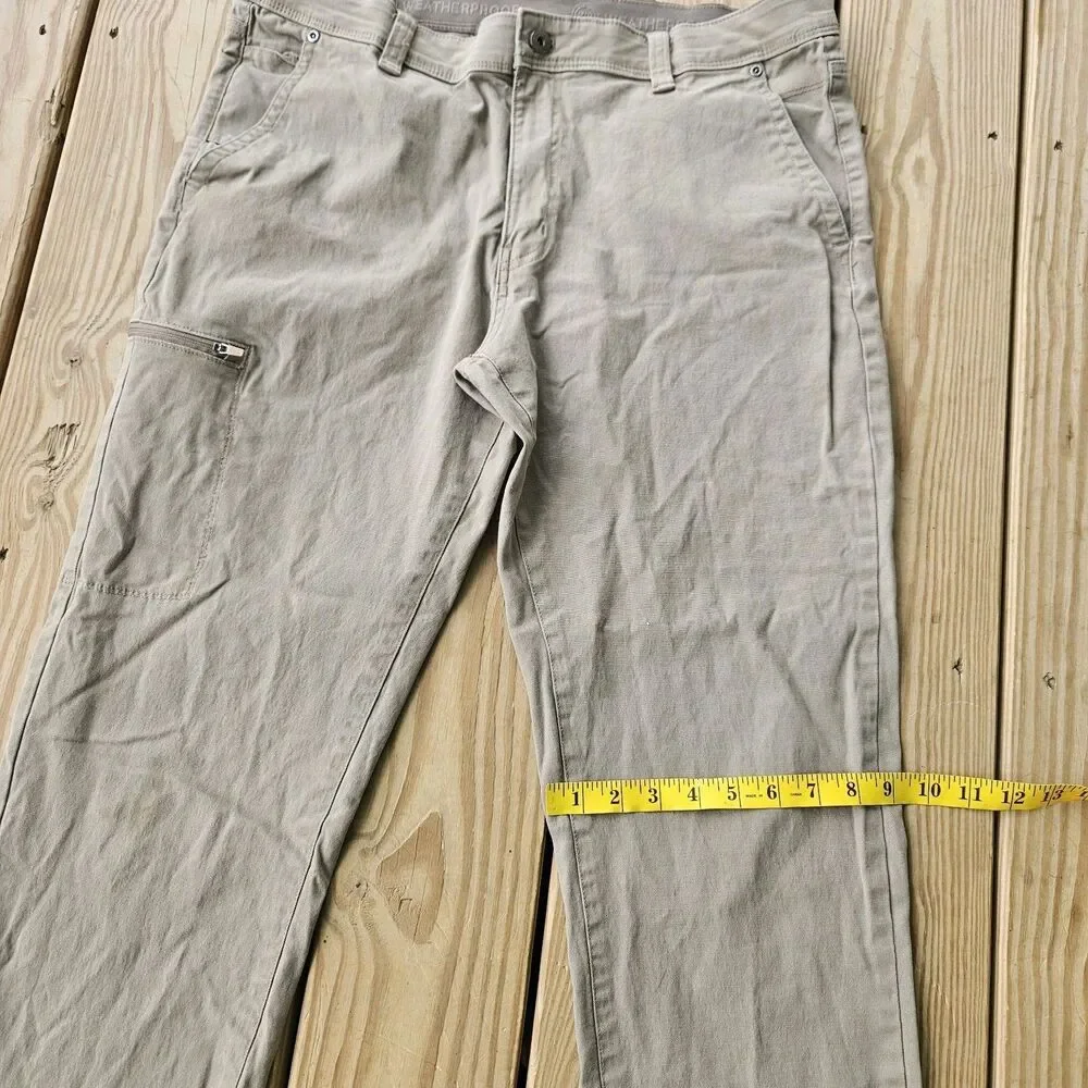 WP Weatherproof Men's 36x32 Active Stretch Utility Pants Dark Khaki Gray